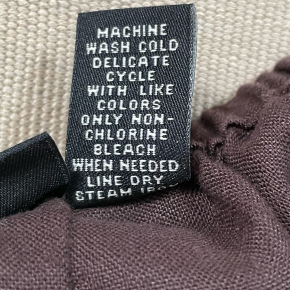 Deep espresso brown, Valerie Stevens, petite large linen pants - Picture 5 of 6